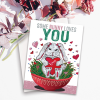 LOV-001 Valentines Bunny Card - Wholesale