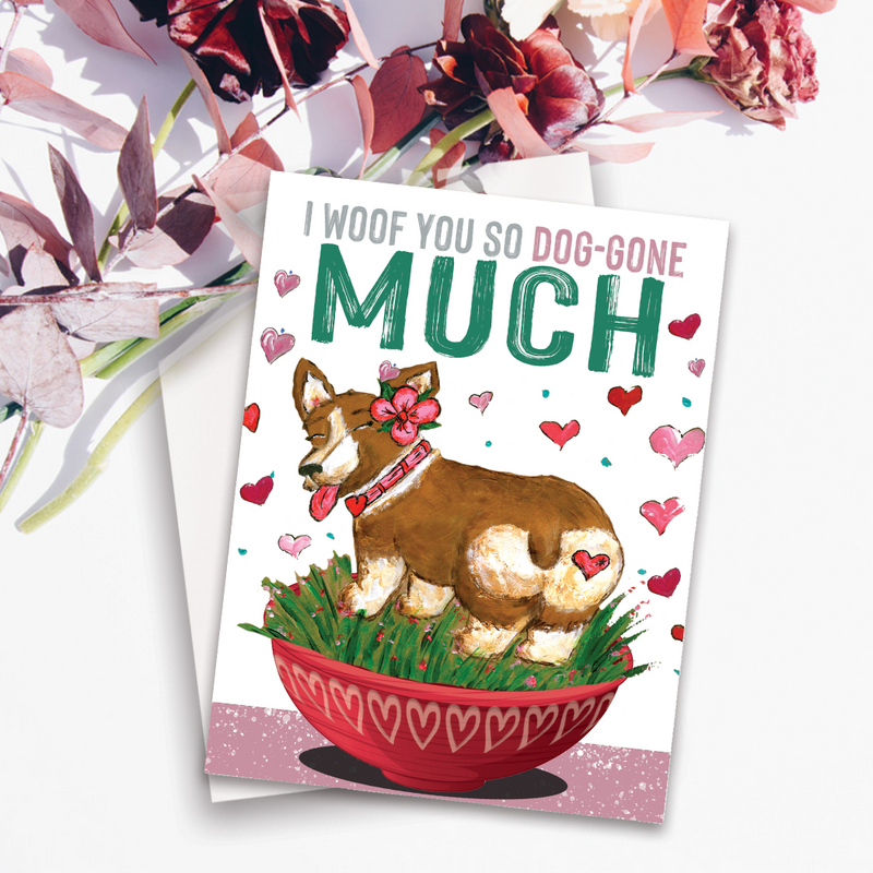 LOV-002 Valentines Corgi Card - Wholesale