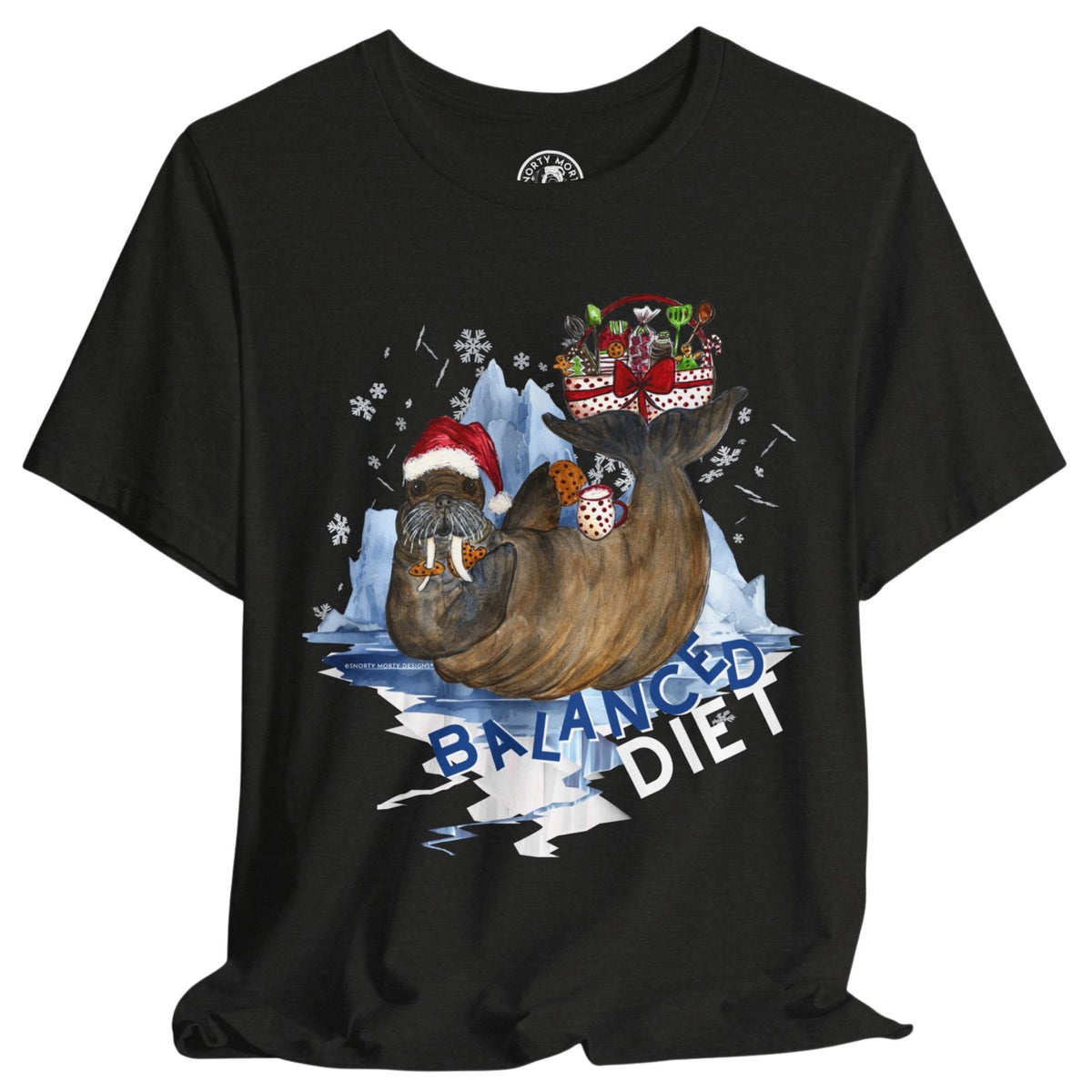 Balanced Diet Walrus Christmas Shirt – Funny Holiday Milk & Cookies Shirt