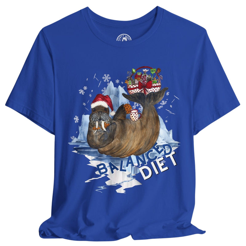 Balanced Diet Walrus Christmas Shirt – Funny Holiday Milk & Cookies Shirt