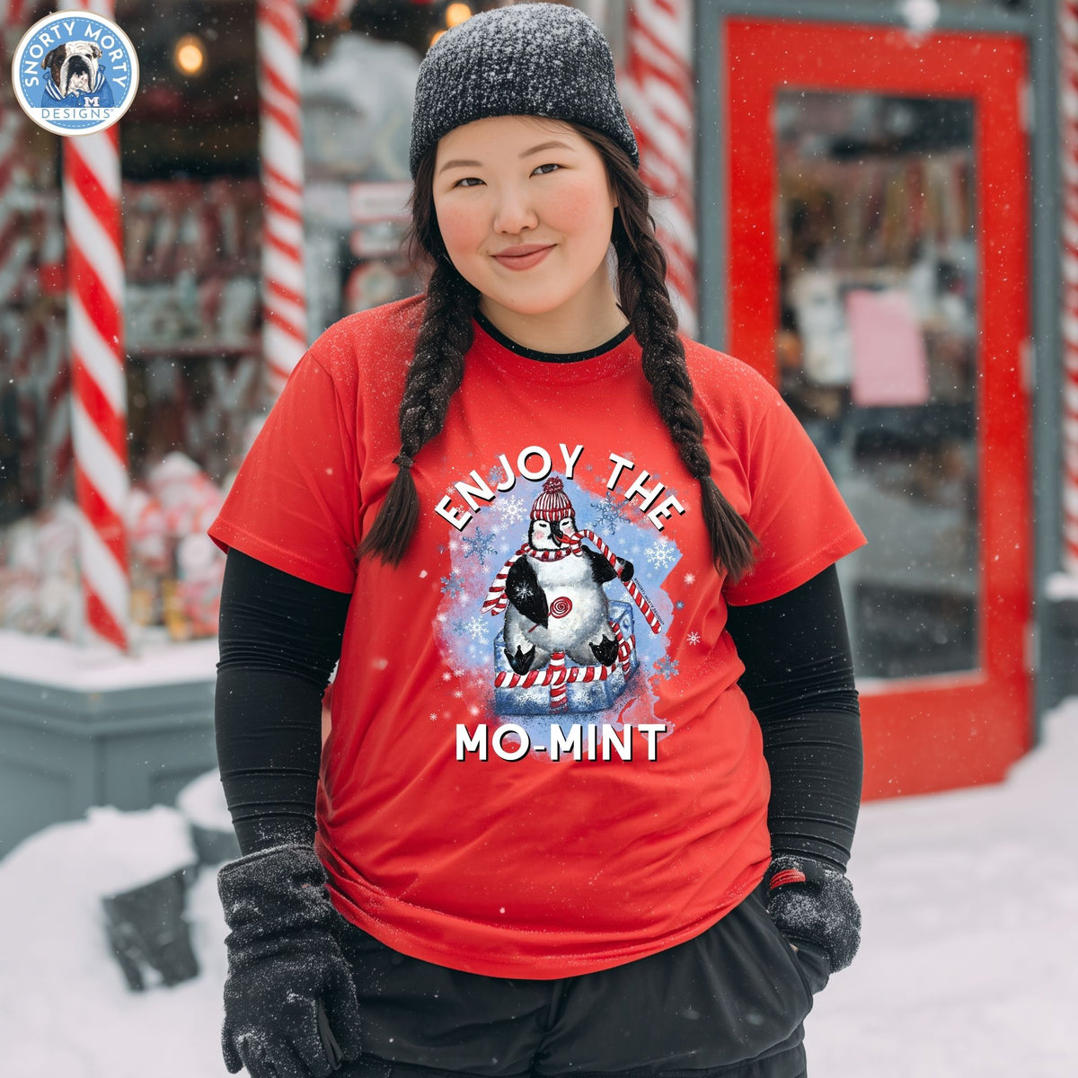 Enjoy the Mo-Mint – Funny Penguin Christmas Shirt