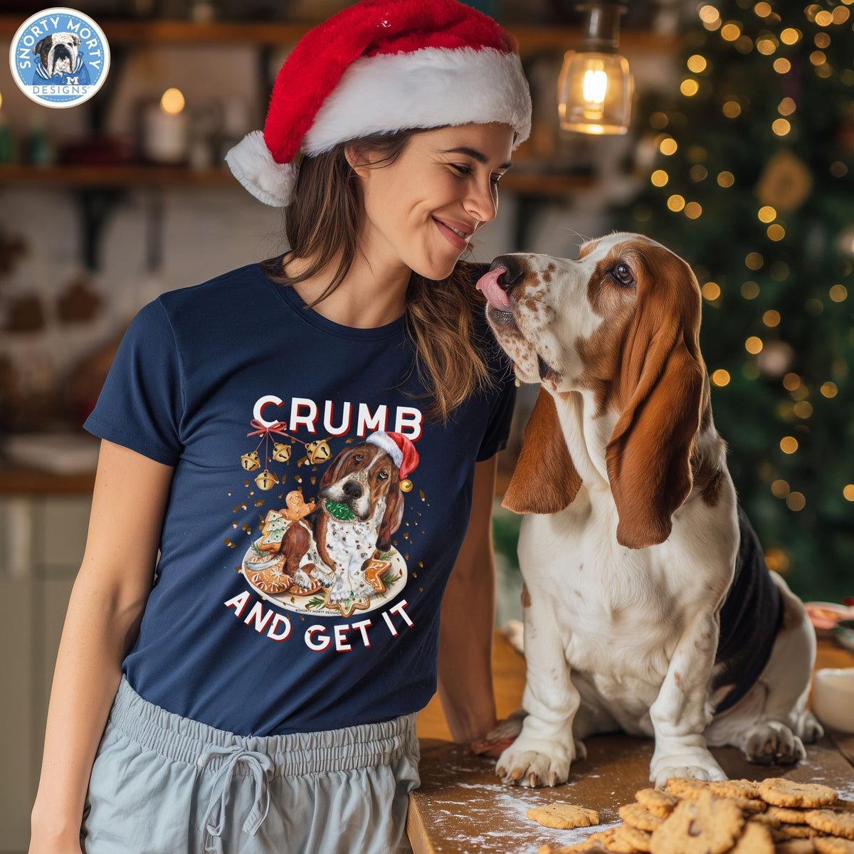 Crumb and Get It – Funny Basset Hound Christmas Cookie Shirt