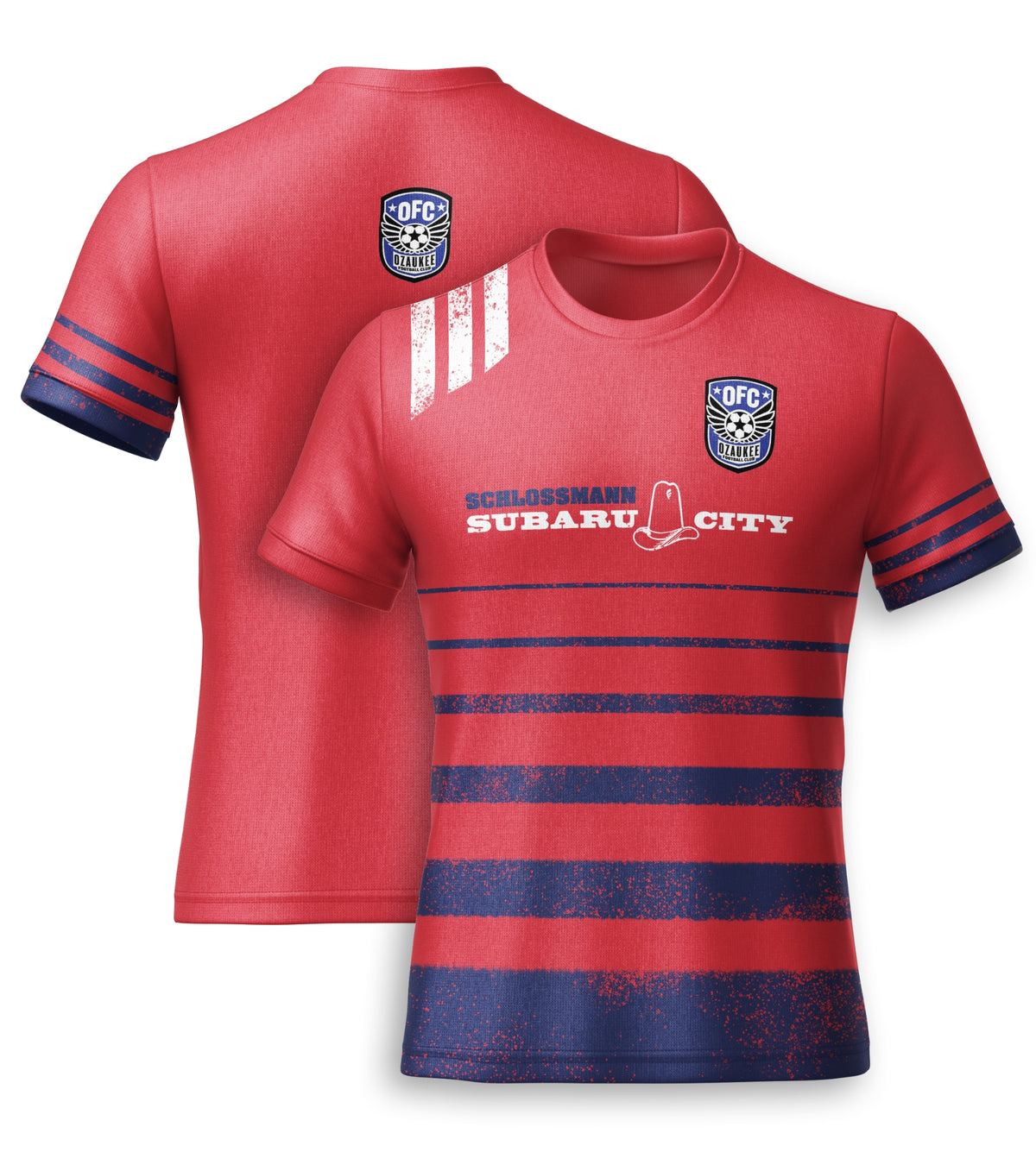 Custom Red & Navy Striped Soccer Jerseys – FC Dallas Inspired