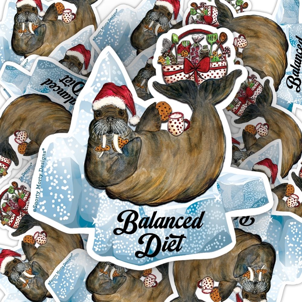 Holiday Walrus Sticker_02