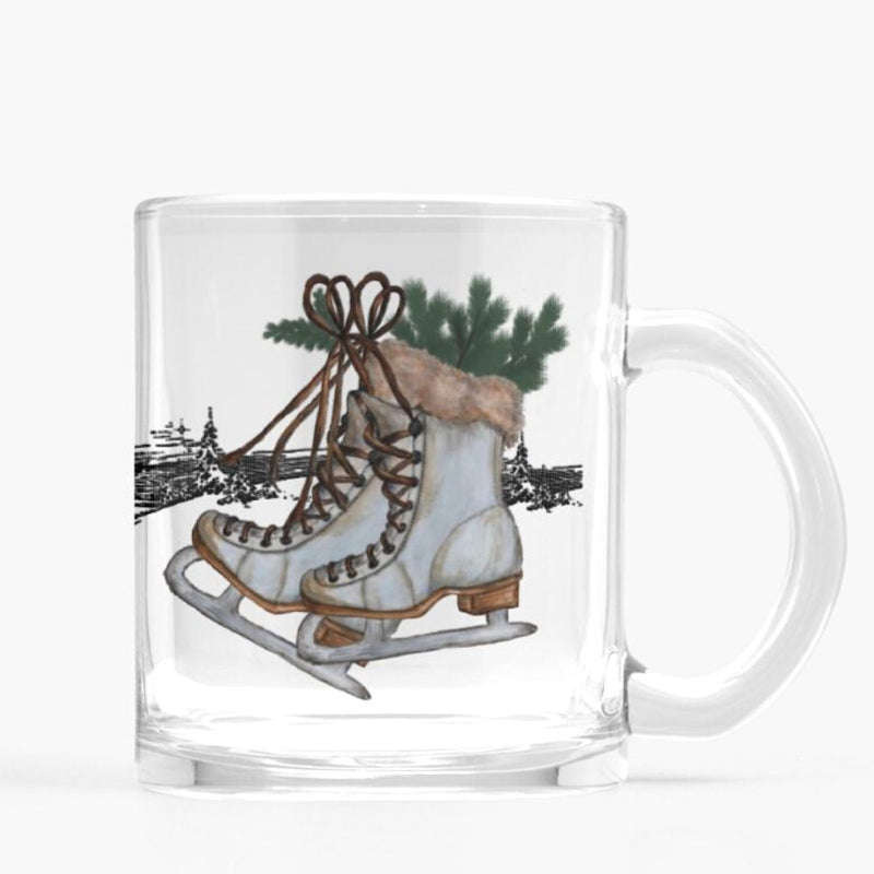 Ice Skates Glass Mug_2