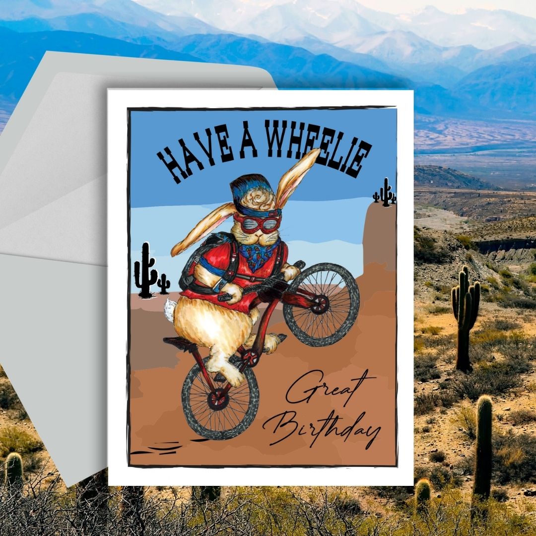 happy birthday mountainbike Bunny Biker Birthday Greeting Card: Spreading birthday excitement to mountain bikers and outdoor lovers – Snorty Morty Designs