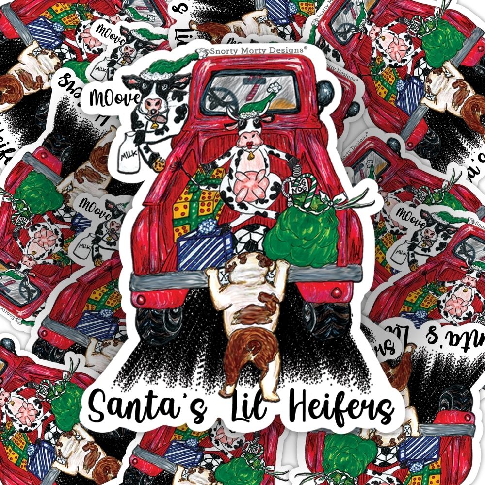 Santas Heifers Sticker_02