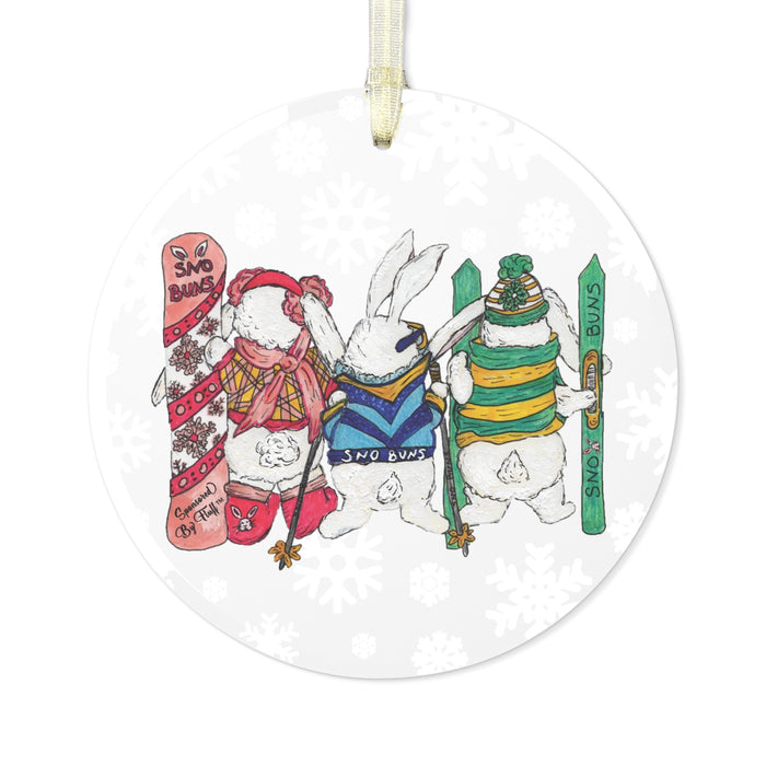 Snow Bunny Glass Ornament 1