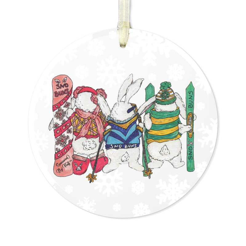 Snow Bunny Glass Ornament 1